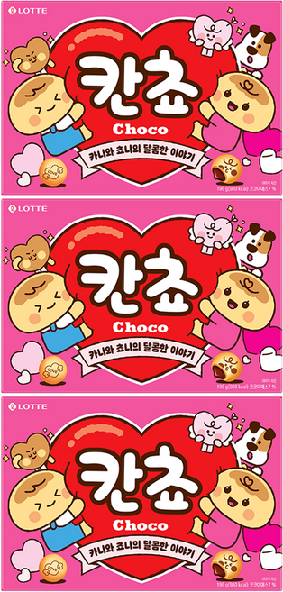 롯데웰푸드 칸쵸 초코, 196g, 3개