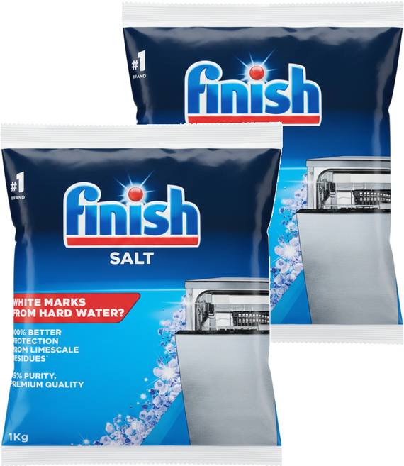 finish 洗碗機軟水鹽, 1kg, 2包