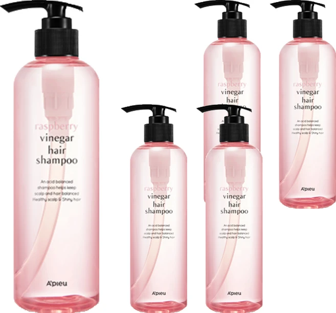 어퓨 라즈베리 식초 헤어 샴푸, 500ml, 5개 - 쿠팡