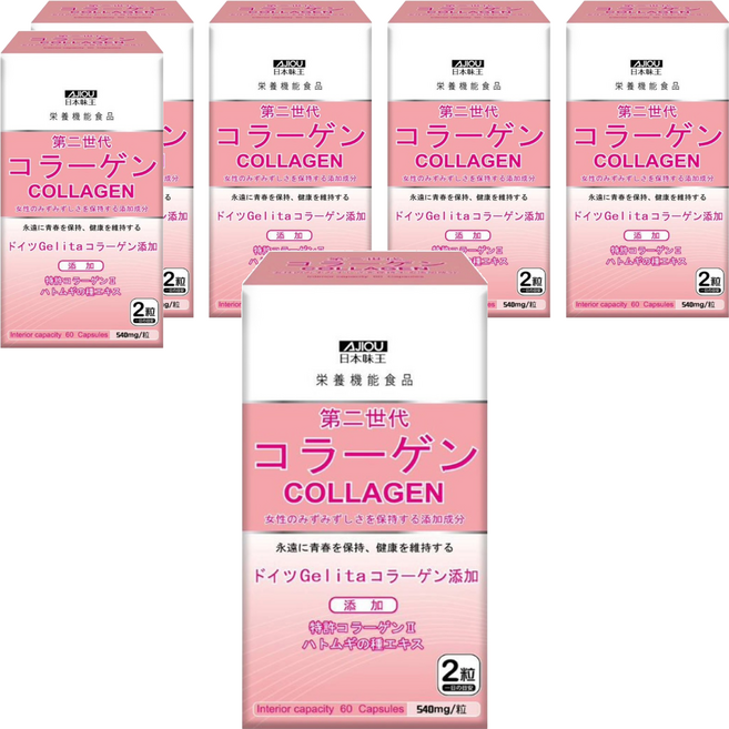 AJIOU 日本味王 第二代膠原蛋白 膠囊, 60顆, 540mg, 6盒