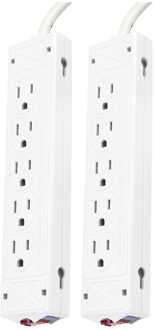 infotec 英富達 5+5孔 15A新安規專利過載保護 雙面延長線 扁插, 1m, 白色, 2個