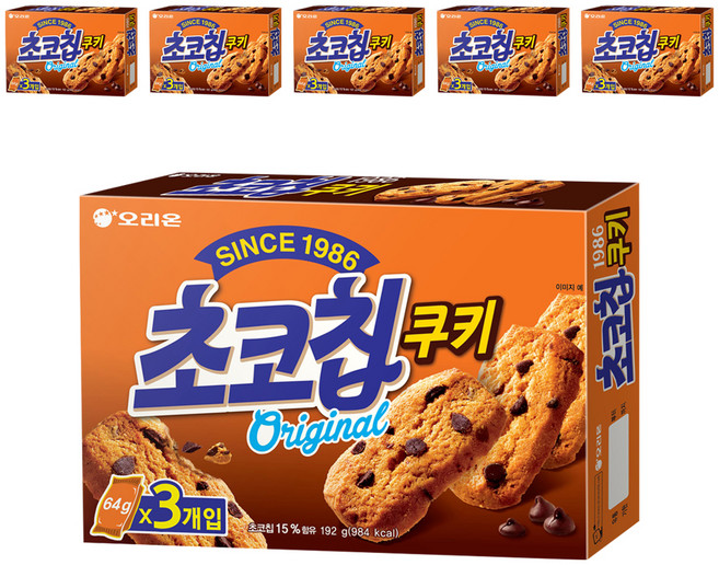 오리온 초코칩쿠키, 192g, 6개