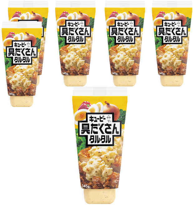 kewpie 塔塔醬 內含扎實的雞蛋與洋蔥顆粒, 145g, 6條