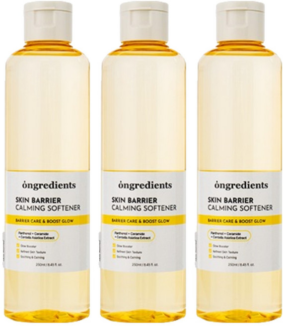 ongredients 肌膚屏障鎮靜柔膚水, 3個, 250ml