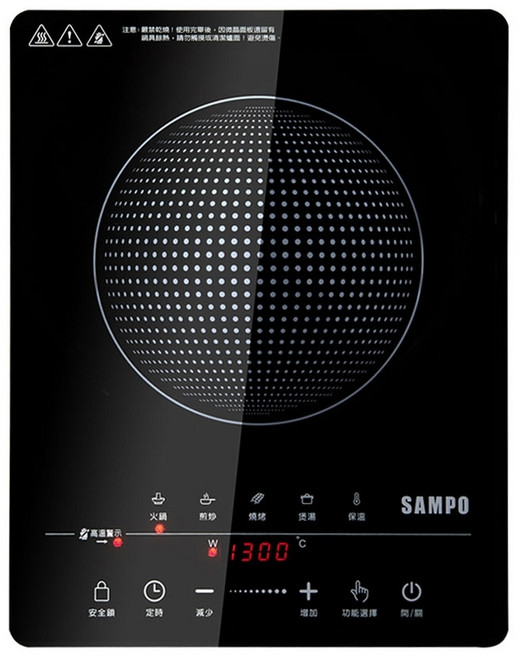 SAMPO 聲寶 微電腦不挑鍋觸控電陶爐 1口, KM-ZA13P, 自由站立