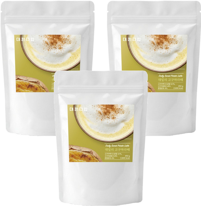 대한다업 데일리 고구마라떼 파우더, 450g, 3개, 1개입