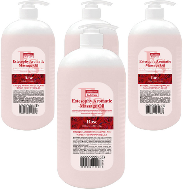 에스테소피 아로마틱 마사지 오일 로즈, 1L, 4개