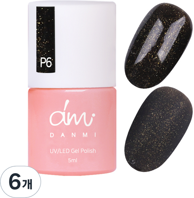 단미 컬러 젤네일, P6 블랙홀, 5ml, 6개