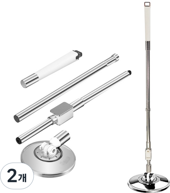 비상 스테인레스 통돌이 회전 물걸레 밀대, 2개