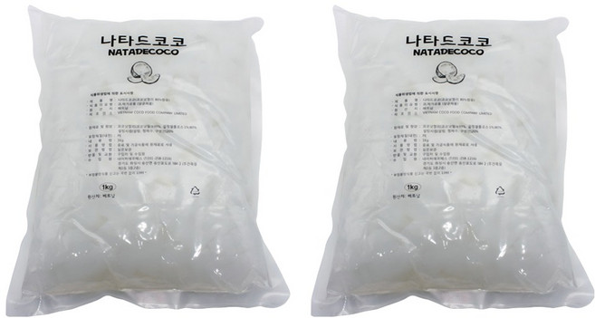 코코넛젤리 8mm 음료용, 1kg, 2개