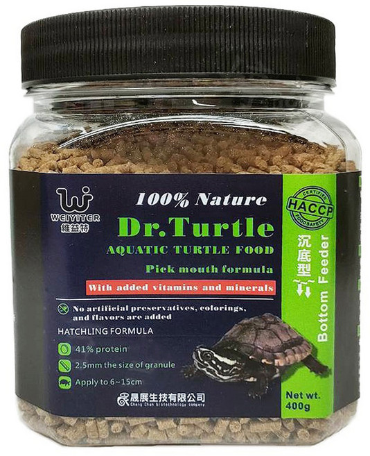 WEIYITER 維益特 水龜挑嘴條狀沉底飼料, 400g, 1罐