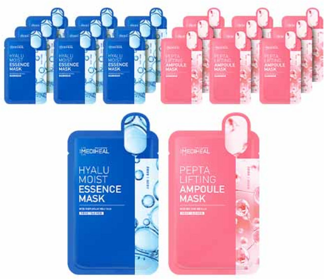 메디힐 히알루 모이스트 에센스 마스크 + 펩타 리프팅 앰플 마스크, 20개입, 1개
