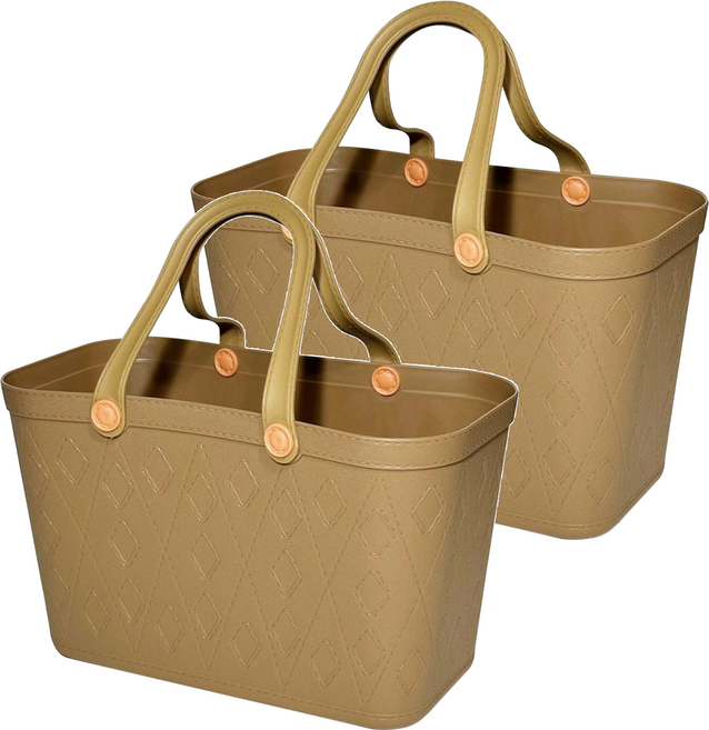 新款收納籃, 咖啡色, 2個