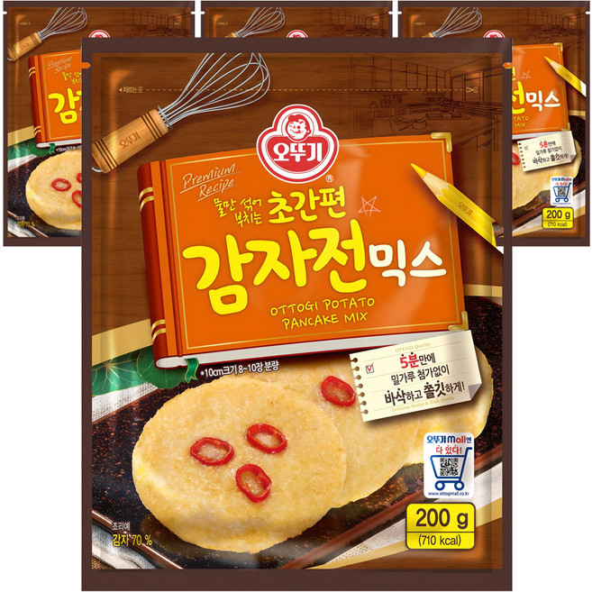 오뚜기 초간편 감자전믹스, 200g, 4개