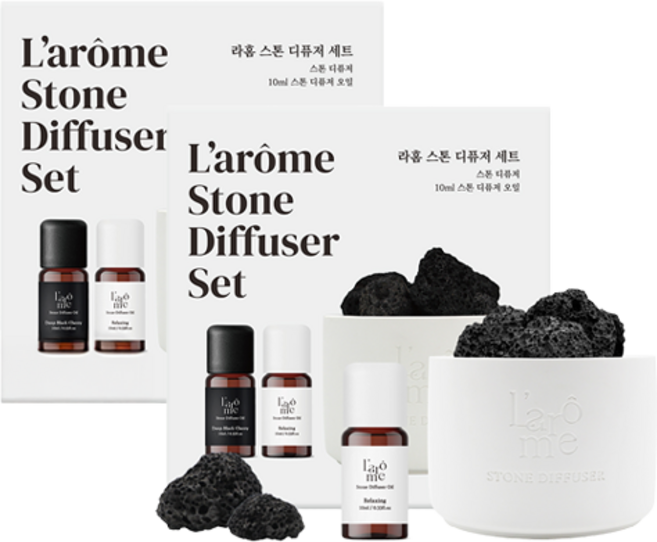 라홈 스톤 디퓨저 세트, 릴렉싱, 10ml, 2개