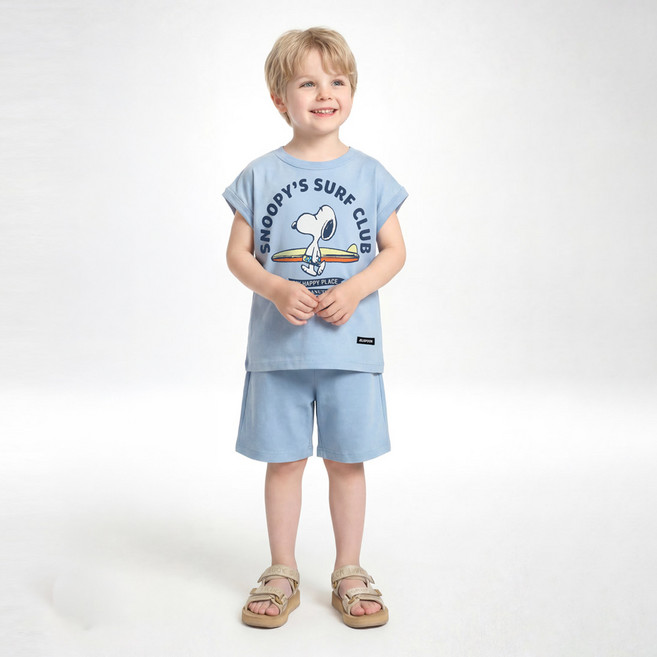 젤리스푼 아동용 피너츠 스누피 서프클럽 민소매 상하의 세트