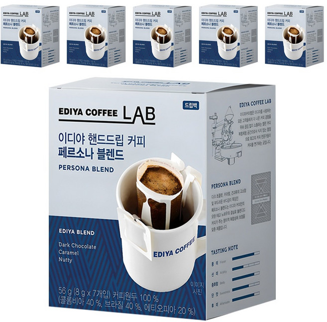 이디야커피연구소 핸드드립 커피 페르소나 블렌드, 8g, 7개입, 6개