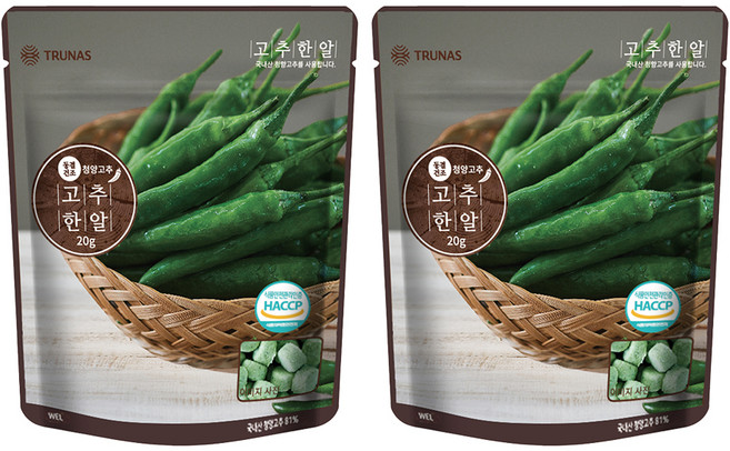 자연한알 간편 양념 고추한알, 20g, 2개