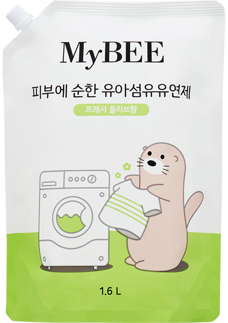 마이비 피부에 순한 유아 섬유유연제 프레시 올리브향 리필, 1.6L, 1개