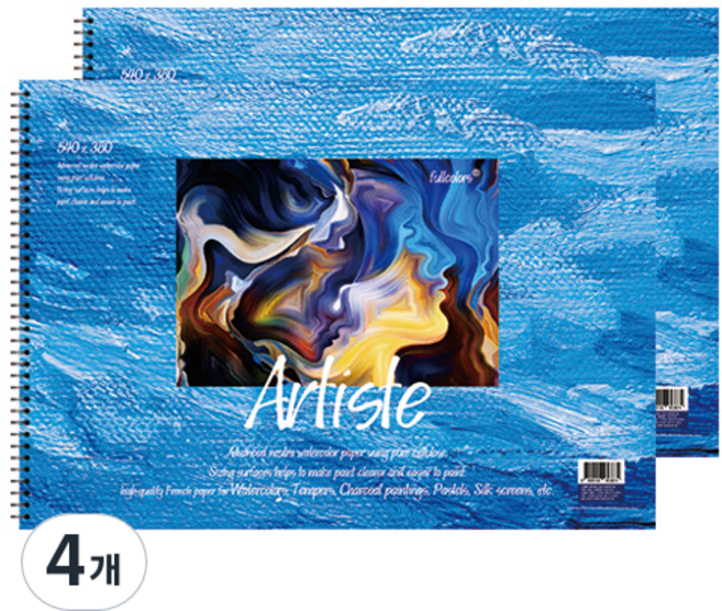 풀컬러 미술용 스케치북 200g 랜덤발송, 4절, 15매, 4개