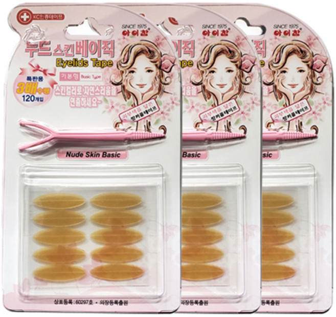 아이참 누드 베이직 단면 쌍꺼풀 테이프 120p, 스킨, 3개