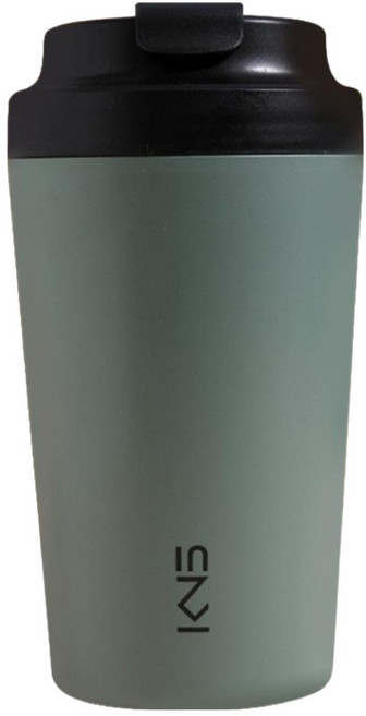 KNS 康納斯 簡約陶瓷內膽保溫隨行杯 8.7 x 8.7 x 16.2cm, 抹茶綠, 380ml, 1個
