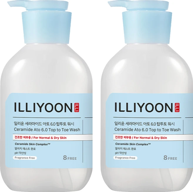 일리윤 세라마이드 아토 6.0 탑투토 바디워시 무향, 500ml, 2개 - 쿠팡