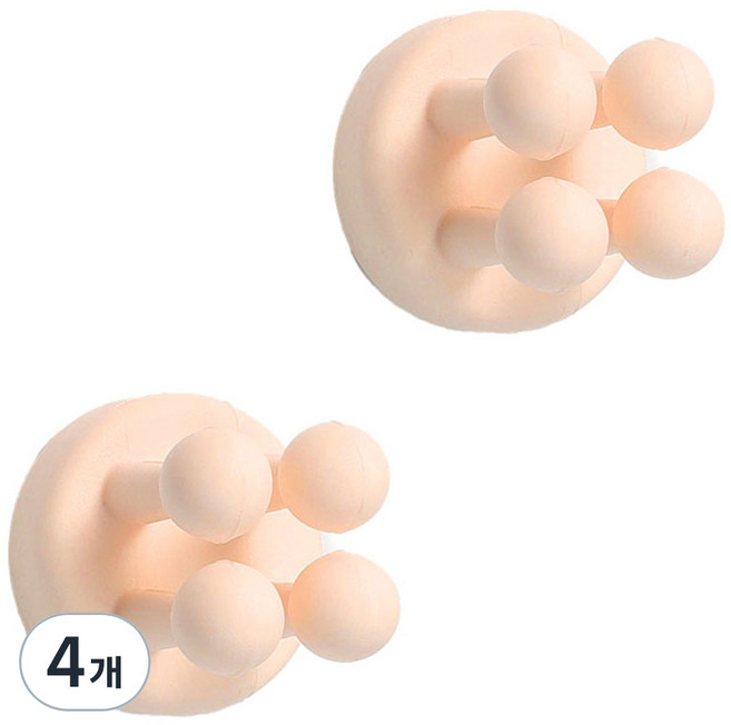 디엔오 칫솔 면도기 걸이 부착식, 아이보리, 4개