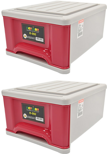 KEYWAY 聯府 抽屜整理箱 K092 355 x 283 x 177mm 9.6L, 紅色, 2個