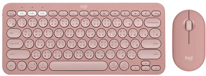 logitech 羅技 Pebble 2 Combo 無線藍牙鍵盤滑鼠組, YR0091 + MR0103, 玫瑰粉, 一般型