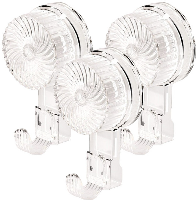 小麥購物 G794 輕奢吸盤掛勾, 透明白, 3個