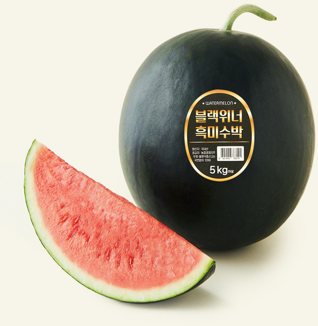 블랙위너 흑미 수박, 1개, 5kg 이상
