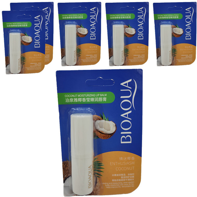 BIOAQUA 泊泉雅 保濕滋潤變色護唇膏, 椰香, 4g, 6支