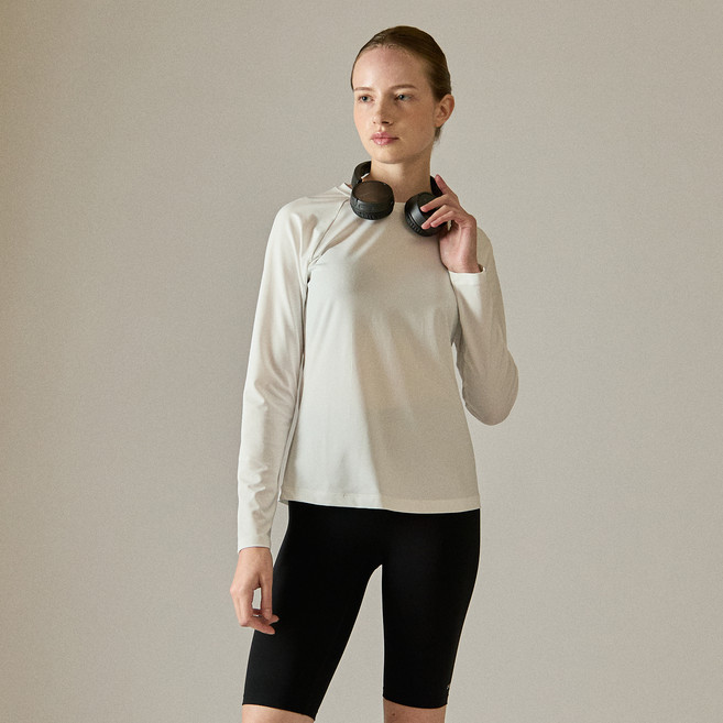 베이직하우스 여성용 쿨 브리즈 에어드라이 라글란 긴팔 티셔츠 LZTS3210