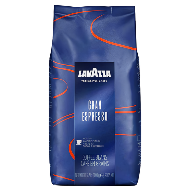 LAVAZZA 濃烈義式咖啡豆 Gran Espresso, 1包, 1kg, 咖啡豆(無研磨)