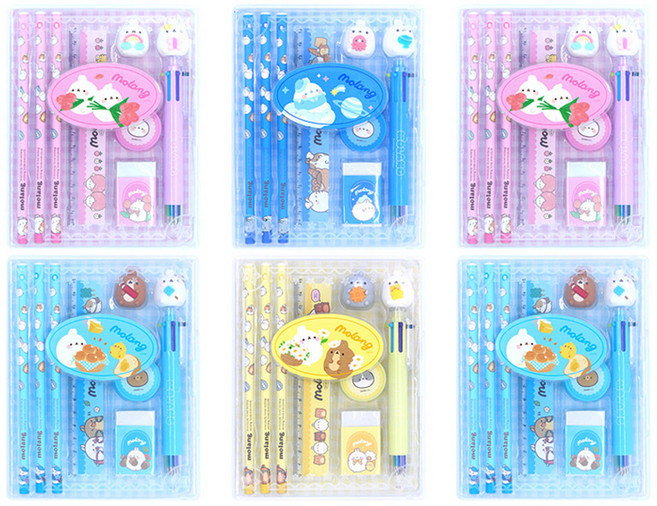 팝콘팬시 몰랑 케이스 문구세트, 랜덤발송, 1세트