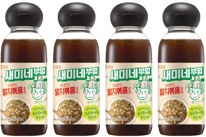 새미네부엌 아몬드 멸치볶음소스, 390g, 4개