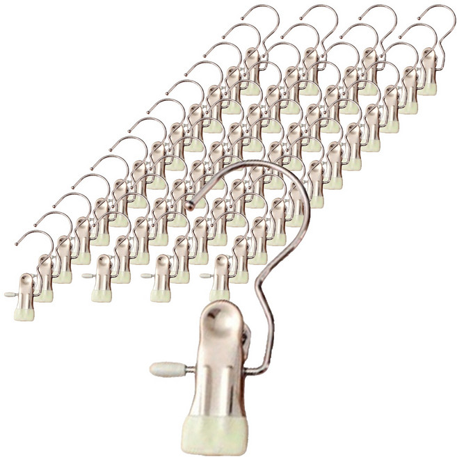 앞날창창 외집게 바지 치마 논슬립 옷걸이, 아이보리, 60개