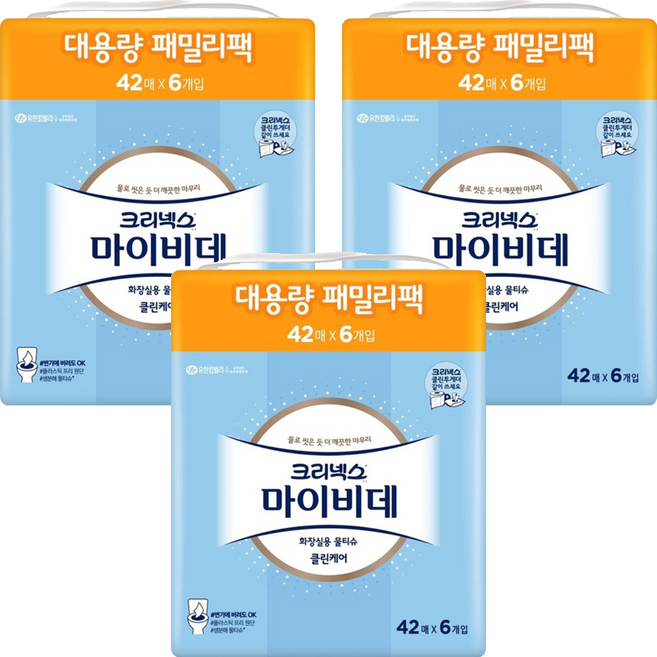 Kleenex Mybidet 廁所用濕式衛生紙, 6包, 3袋