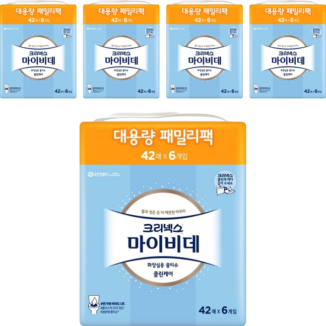 Kleenex Mybidet 廁所用濕式衛生紙, 6包, 5袋