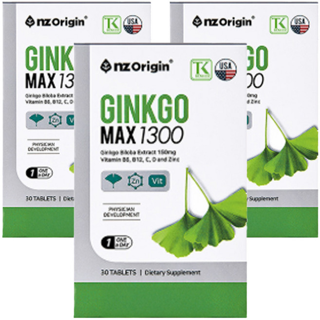 엔젯오리진 징코 맥스 1300, 30정, 3개