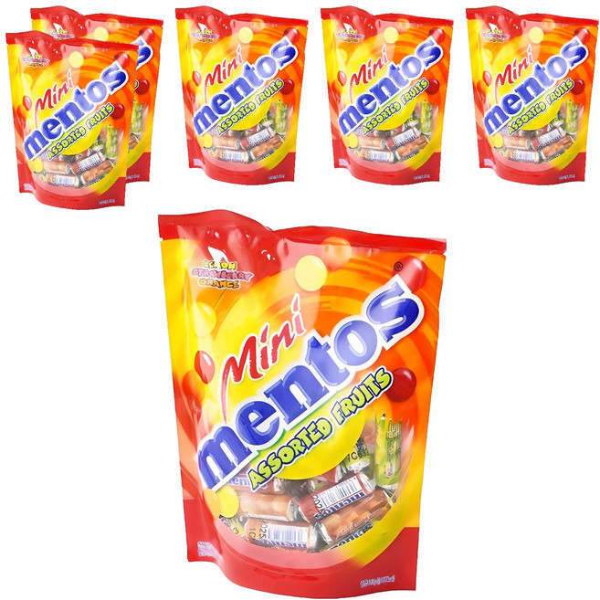 mentos 曼陀珠 迷你水果軟糖, 310g, 6個