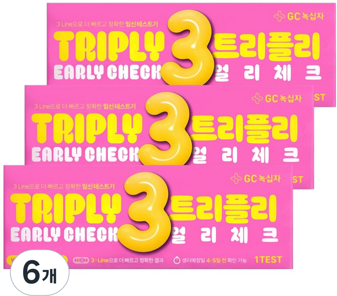 GC녹십자 트리플리 얼리체크 임신 테스트기, 6개, 1개입