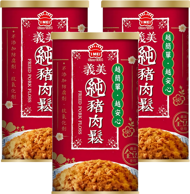 義美 純豬肉鬆, 175g, 3罐