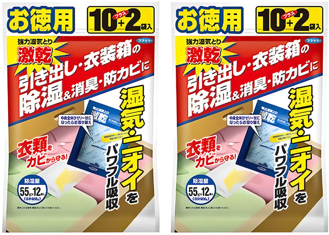 FUMAKILLA 福馬 激乾 除濕包 抽屜/衣櫥專用, 324g, 2袋