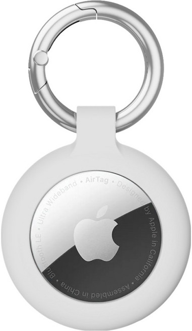 신지모루 에어태그 홀더 360 충격흡수 TPU 소프트 커버 케이스, 화이트, 1개