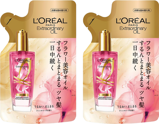 L'OREAL PARiS 巴黎萊雅 台灣公司貨 金緻護髮精油玫瑰精華補充包, 90ml, 2包