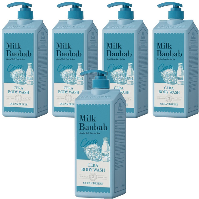 밀크바오밥 세라 바디워시 오션브리즈, 1.2L, 5개