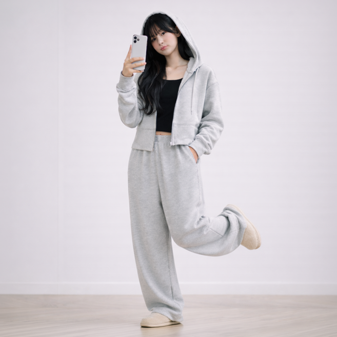 로시앤로우 주니어 와이드 트레이닝 스웻 팬츠 HK001