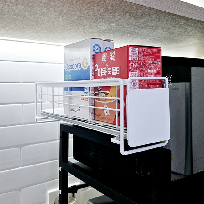 틈새 자석 슬라이딩 선반, 화이트, 1개